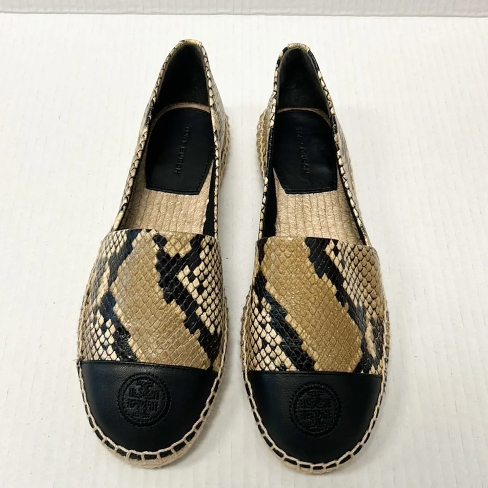 Tory Burch snakeskin embossed espadrilles